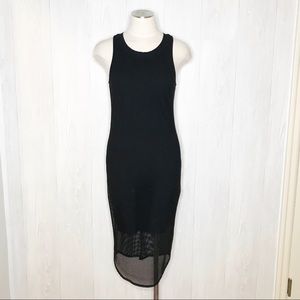 [Trouve] Black Mesh Midi‎ Tank Dress Sz. S